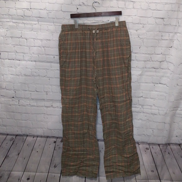 Life Is Good Other - Life is Good Green & Orange Plaid Pajama Pants L